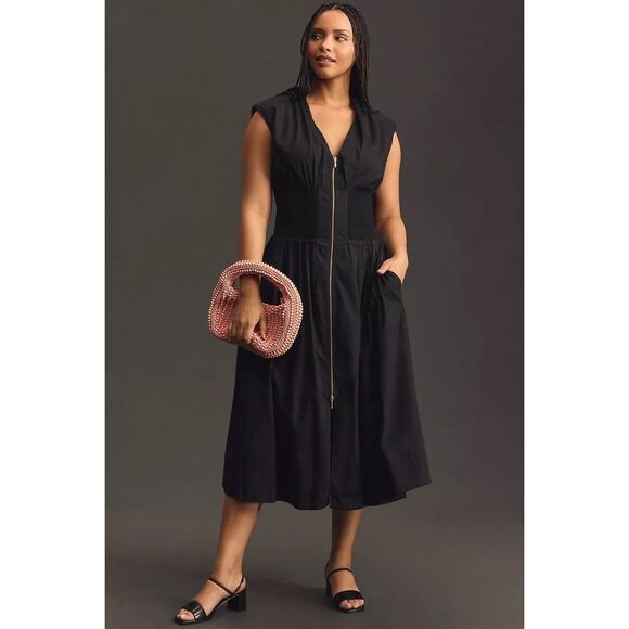 Anthropologie Black Midi Dress - Picture 2 of 9